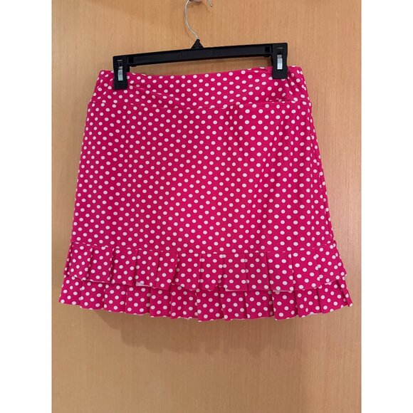 Tzu Tzu Womens Size Medium Pink White Polka Dot Pull On Athletic Skort - Picture 2 of 10